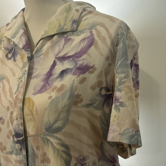 Alfred Dunner Floral button down  Blouse Size 12P - Picture 3 of 8